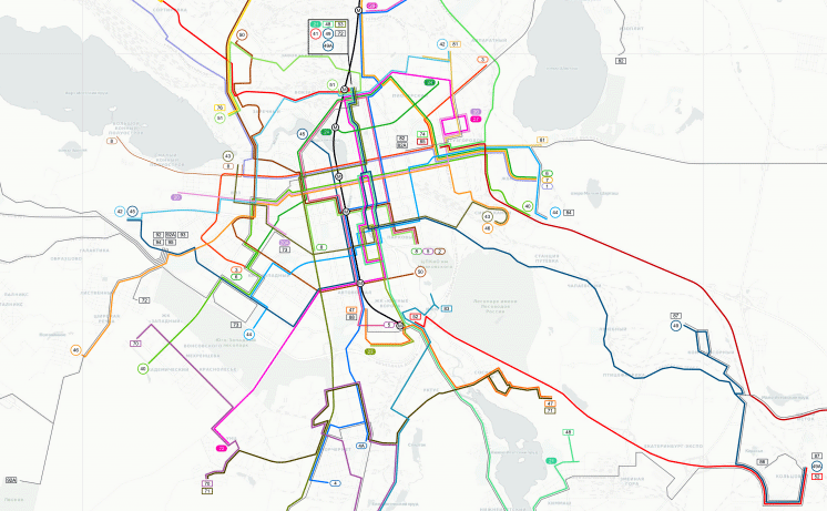 Карта екатеринбурга с транспортом